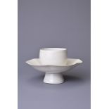A CHINESE QINGBAI WARE CUP STAND, SONG DYNASTY (960-1279). A rounded cup top section attached to a