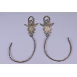 A PAIR OF CHINESE HOOKS, PROBABLY FOR BIRDCAGE, EARLY 20TH CENTURY