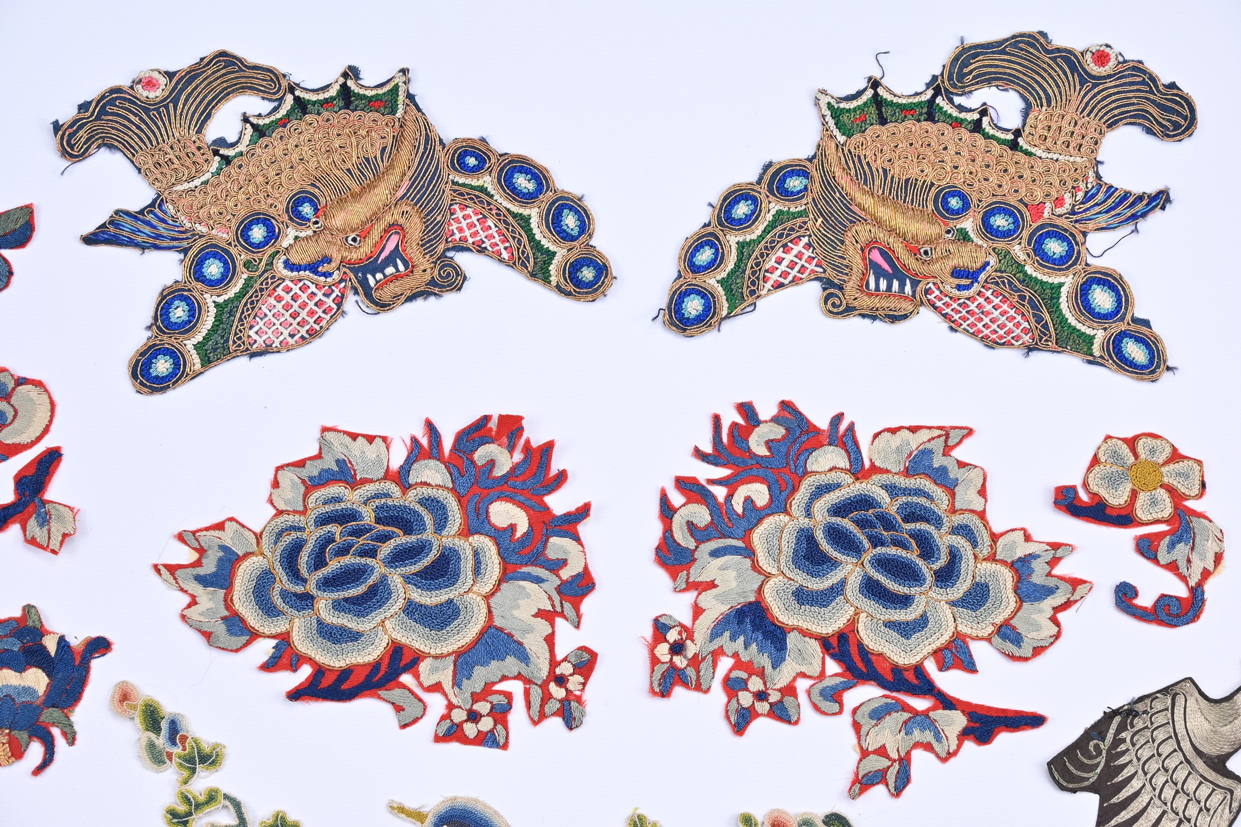 A GROUP OF CHINESE EMBROIDERY FRAGMENTS, LATE 19TH/EARLY 20TH CENTURY. Each cut-out, comprising: a - Image 2 of 6