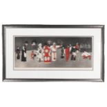 PATRICK PROCKTOR, R.A. (1936-2003). Framed aquatint scene of a Japanese play. Number 22/500 and