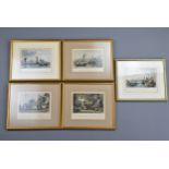 FIVE FRAMED ANTIQUE PRINTS OF CHINA BY THOMAS ALLOM. To include 'A Mandarin paying a visit of
