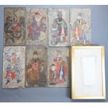 SEVEN CHINESE INK AND COLOUR PAINTINGS ON BOARD AND PAPER, DATED 1931, ZHEJIANG PROVINCE. Six