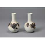 TWO SMALL CHINESE MINIATURE CRACKLE WARE VASES, 19/20TH CENTURY. Globular body with cylindrical