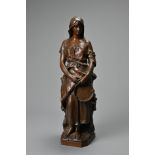 AFTER CLAUDIUS MARIOTON (1844-1919, A 20TH CENTURY BRONZE FIGURE OF A GYPSY MAIDEN WITH