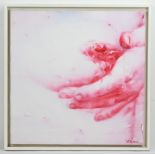 XIAO PING (Chinese, c.1959) - Hand holding a breast (2006), oil on canvas, signed and dated lower