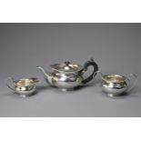 A GEORGE V SILVER THREE-PIECE TEA-SERVICE. Hallmarked Chester, 1915 & 1916, makers marks for Baker
