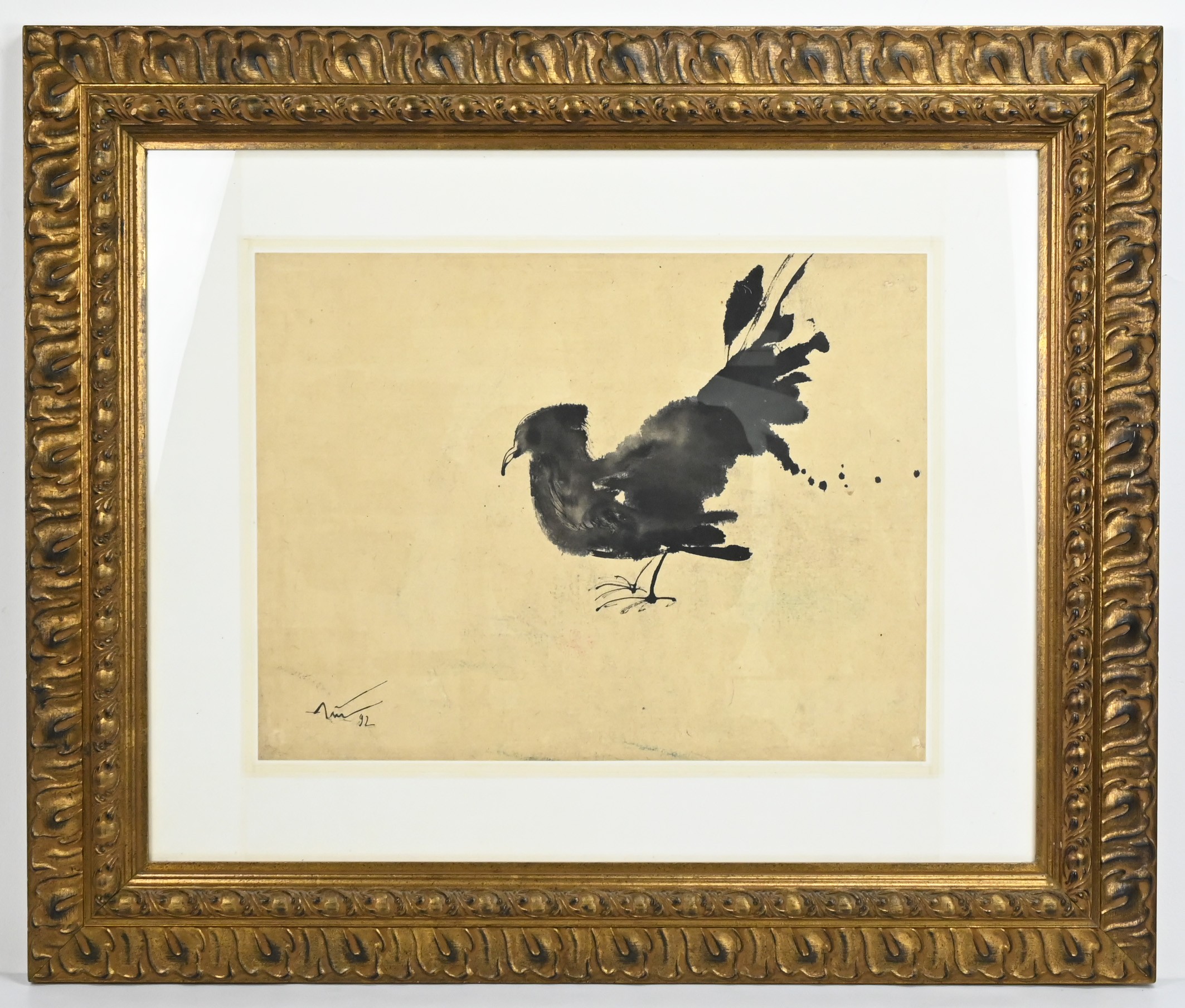 20TH CENTURY SINGAPOREAN SCHOOL - Ink study of a bird (1992), indistinctly signed and dated lower