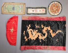 A COLLECTION OF LATE 19TH/EARLY 20TH CENTURY CHINESE EMBROIDERED SILK PANELS AND FRAGMENTS.