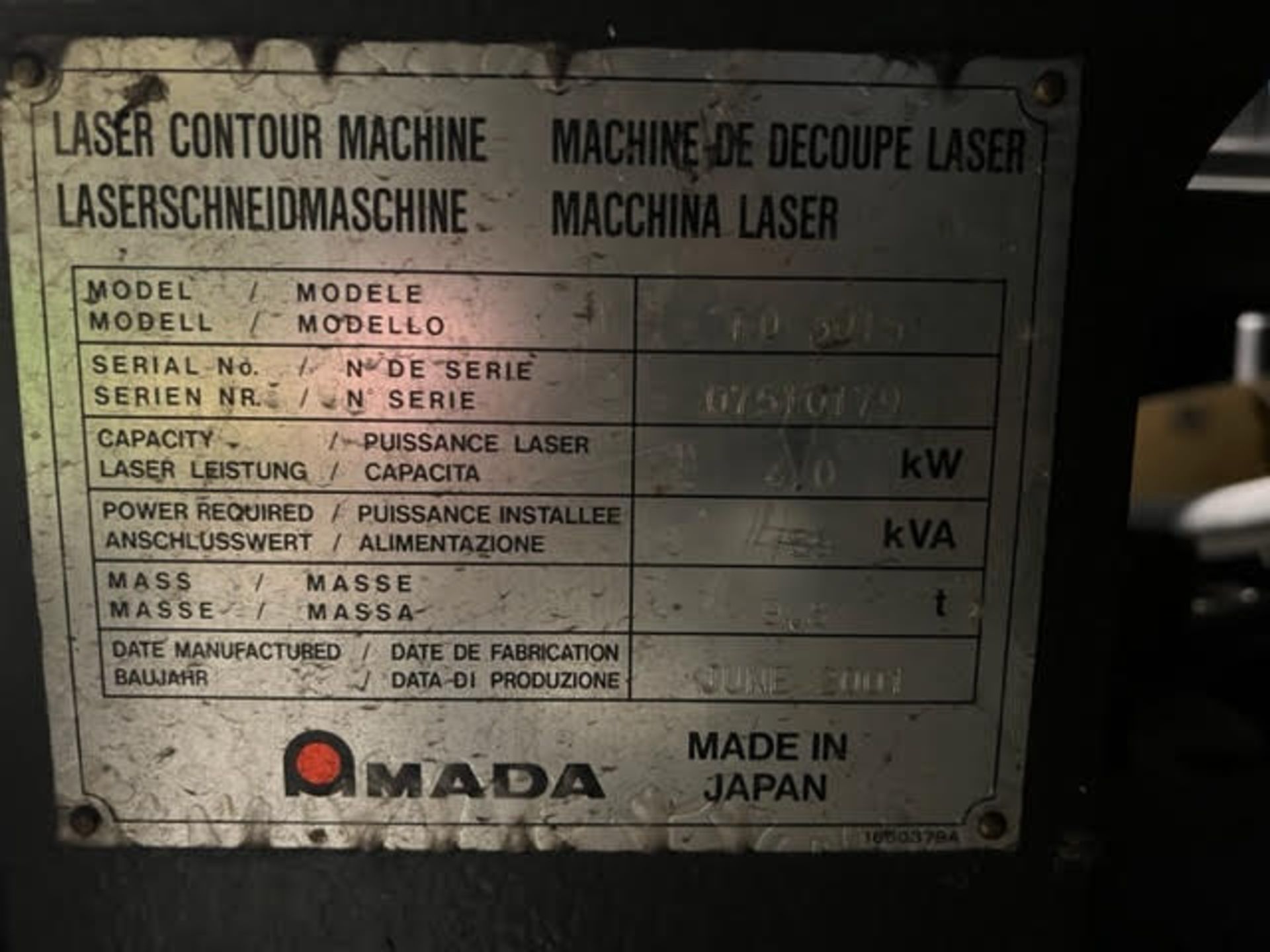 2001 Amada FO-3015 CO2 Laser With EZ CUT Nitrogen Generator - Image 16 of 18