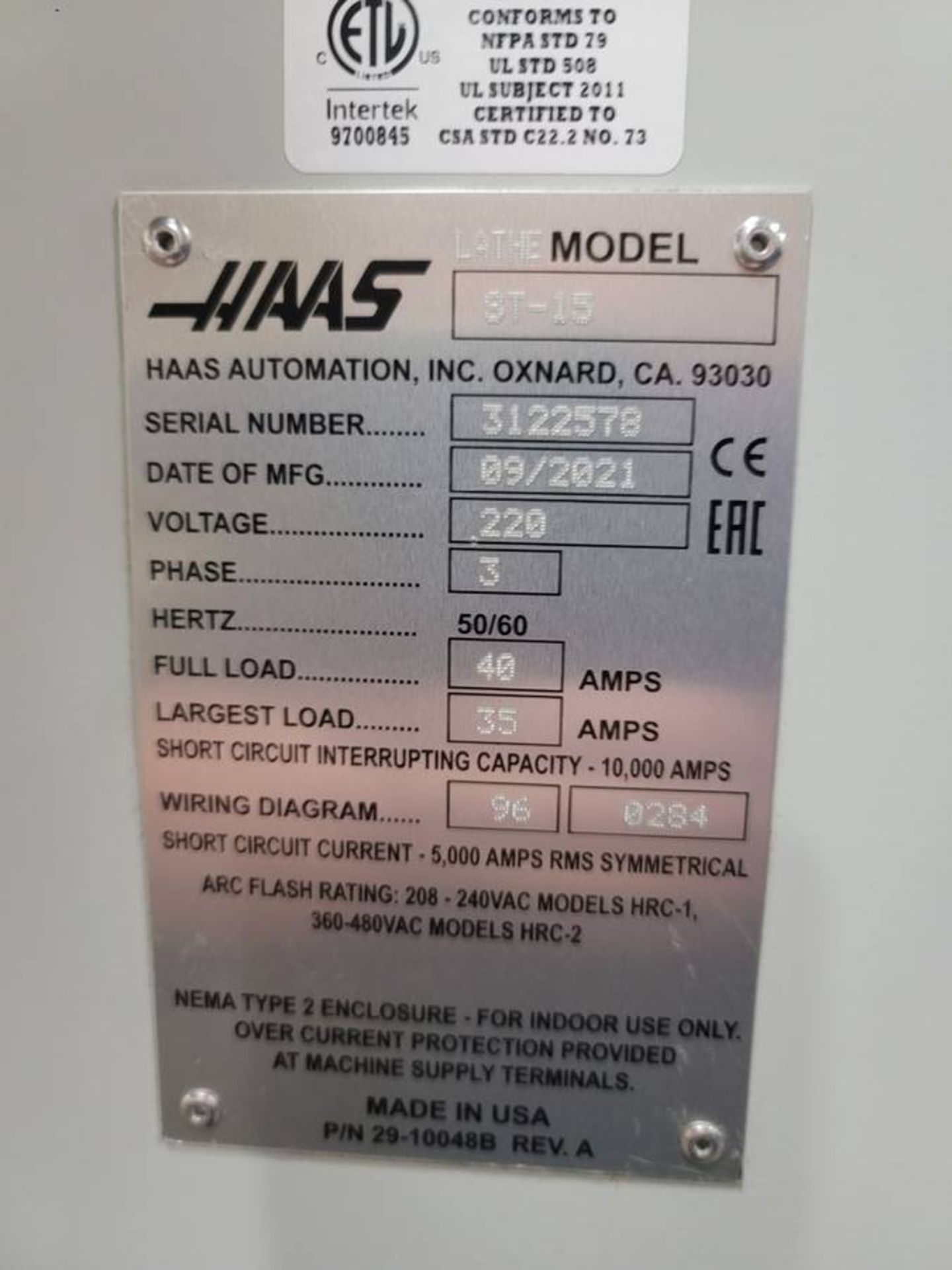 2021 HAAS ST-15 CNC Turning Center With Parts Catcher and Tool Pre-Setter and Barfeeder - Image 8 of 8