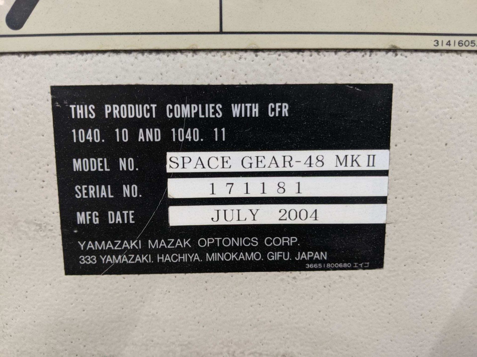 2004 MAZAK Space Gear-48 MK II 5-Axis 2500 Watt CO2 Laser - Image 10 of 14