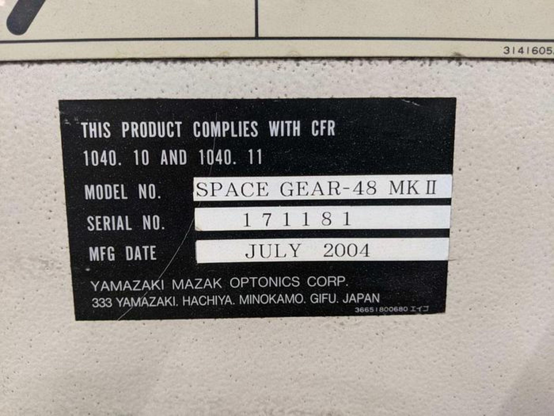 2004 MAZAK Space Gear-48 MK II 5-Axis 2500 Watt CO2 Laser - Bild 16 aus 17