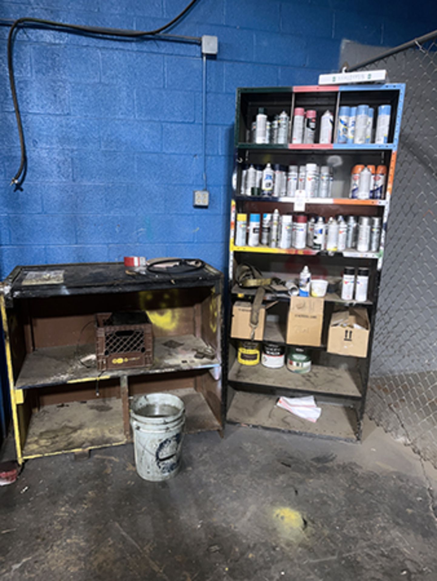 Shelf of Paint Supplies