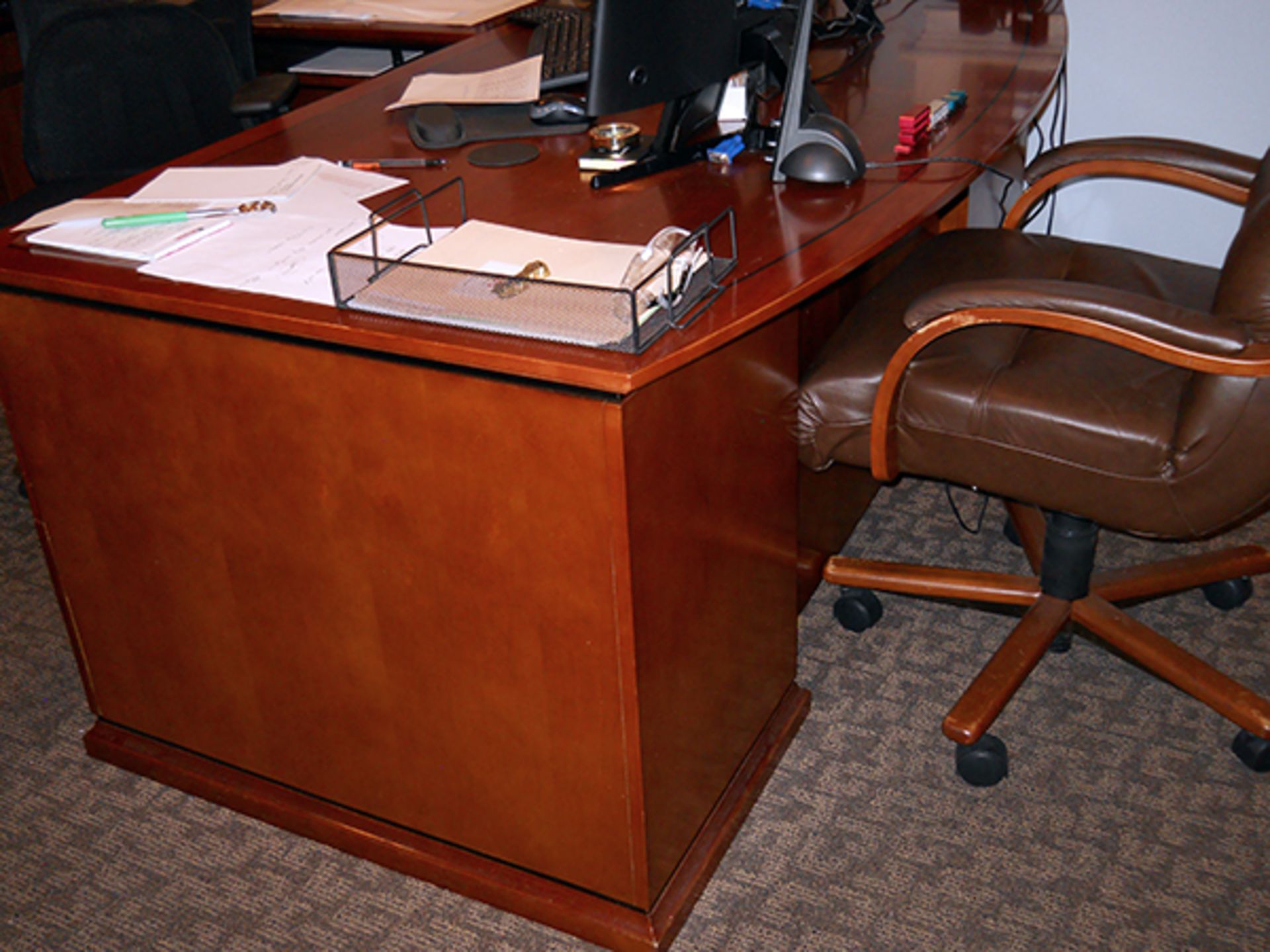 Executive Office, Desk, Chairs, Bookcase - Image 3 of 7