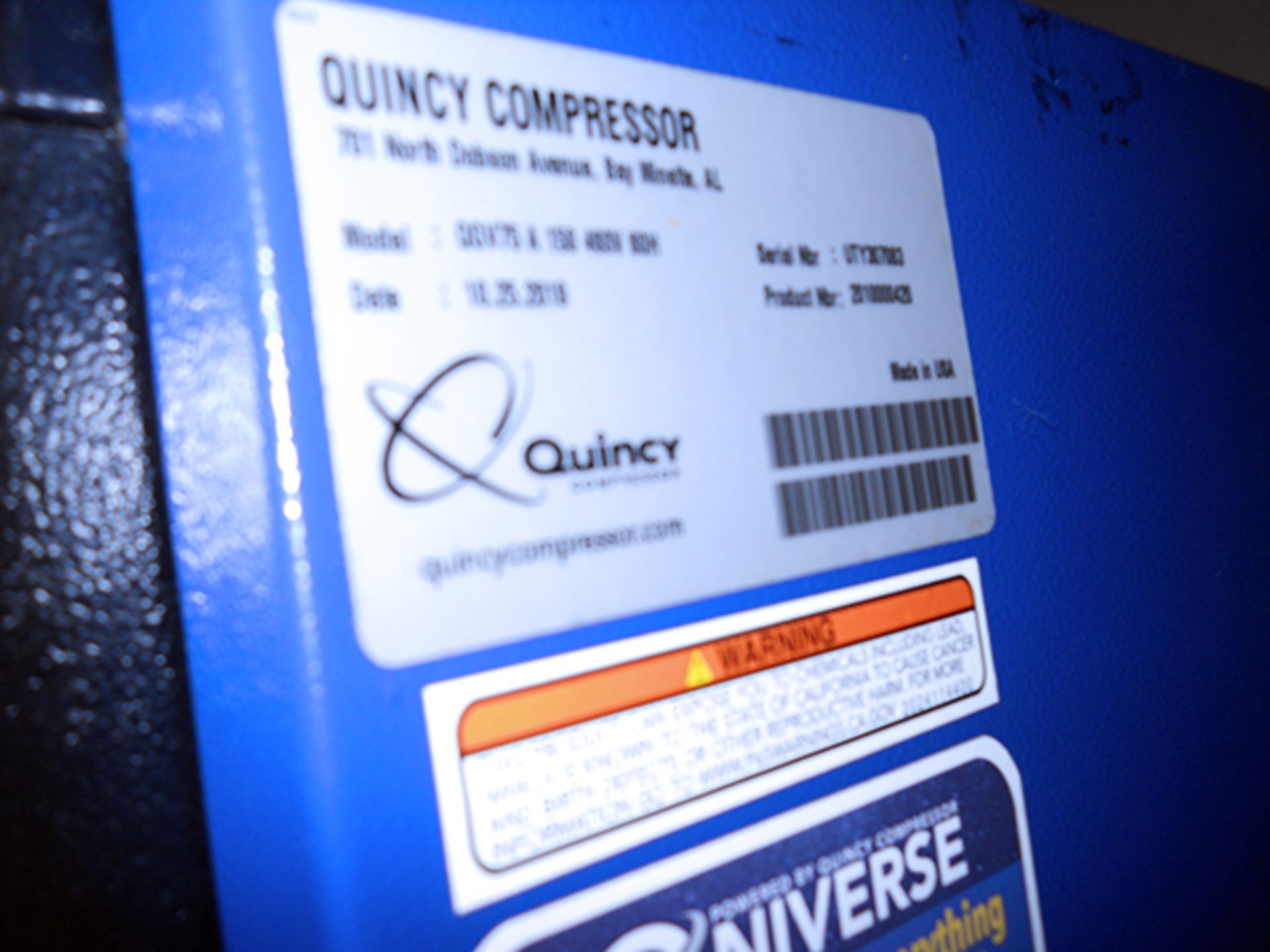 Quincy QGV-75 A150 Air Compressor (2019) - Image 6 of 7