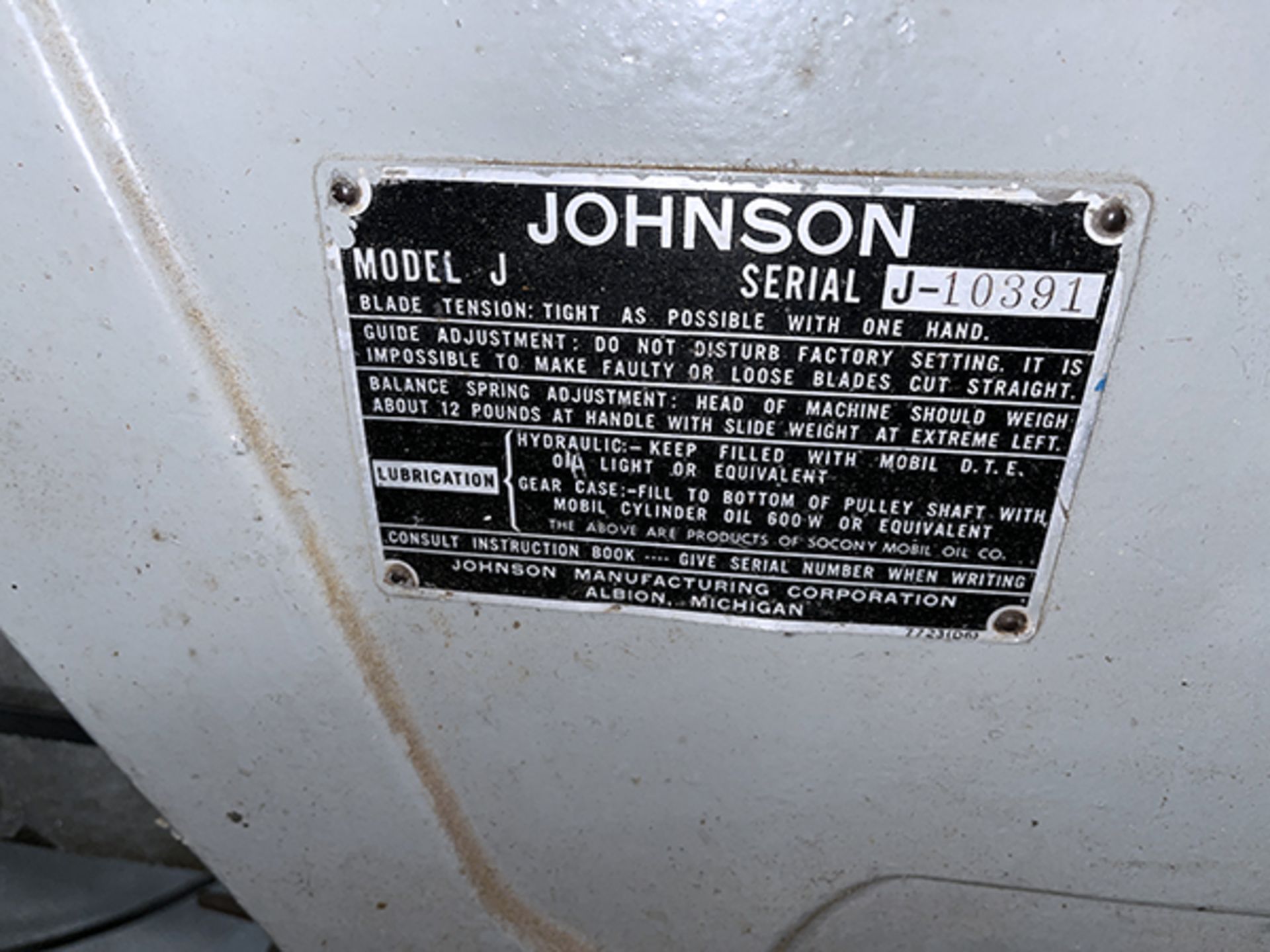 Johnson J Horizontal Bandsaw - Image 7 of 8