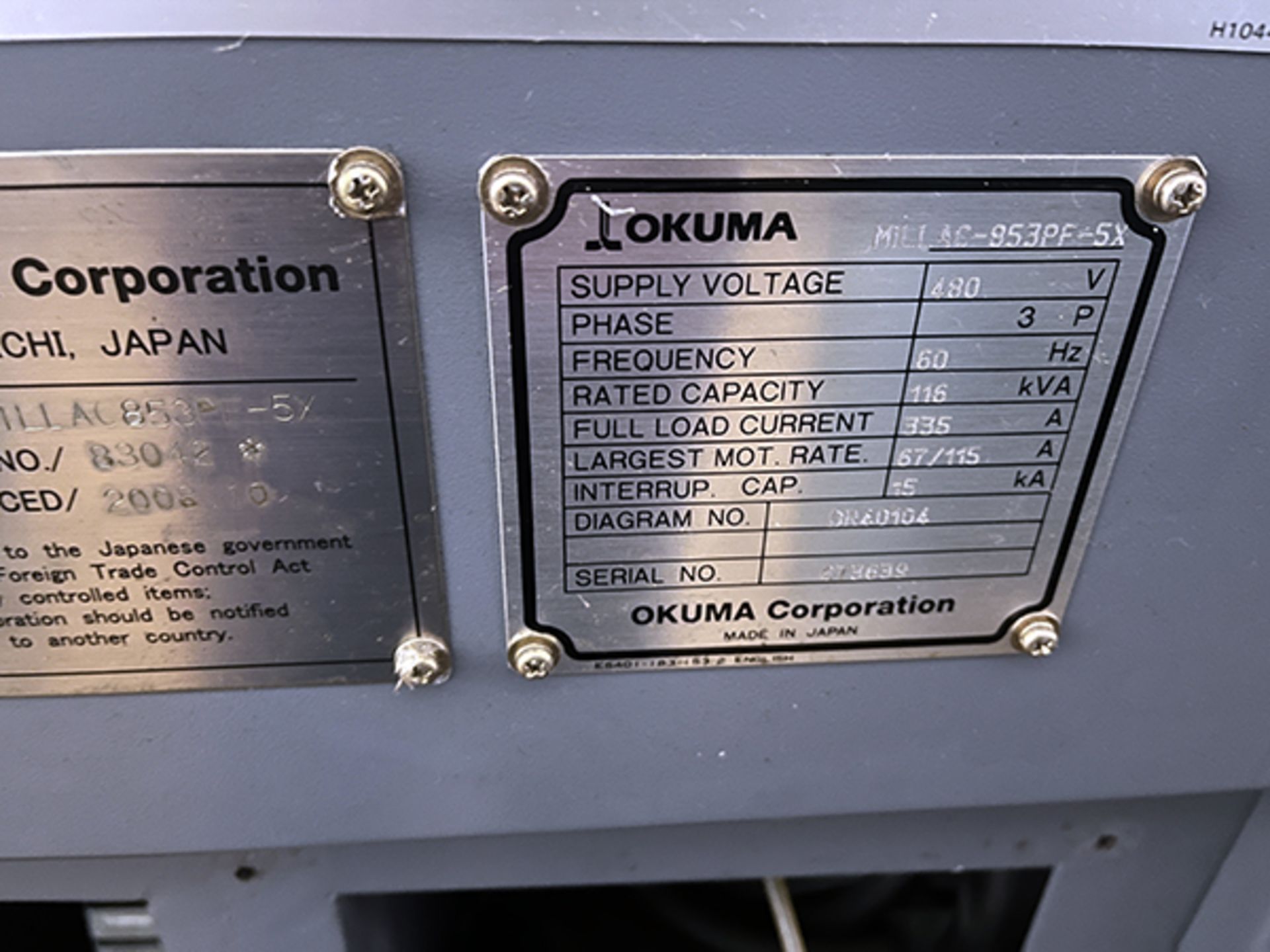 Okuma Millac 853PF-5X 5-Axis Machining Center (2008) - Image 16 of 37