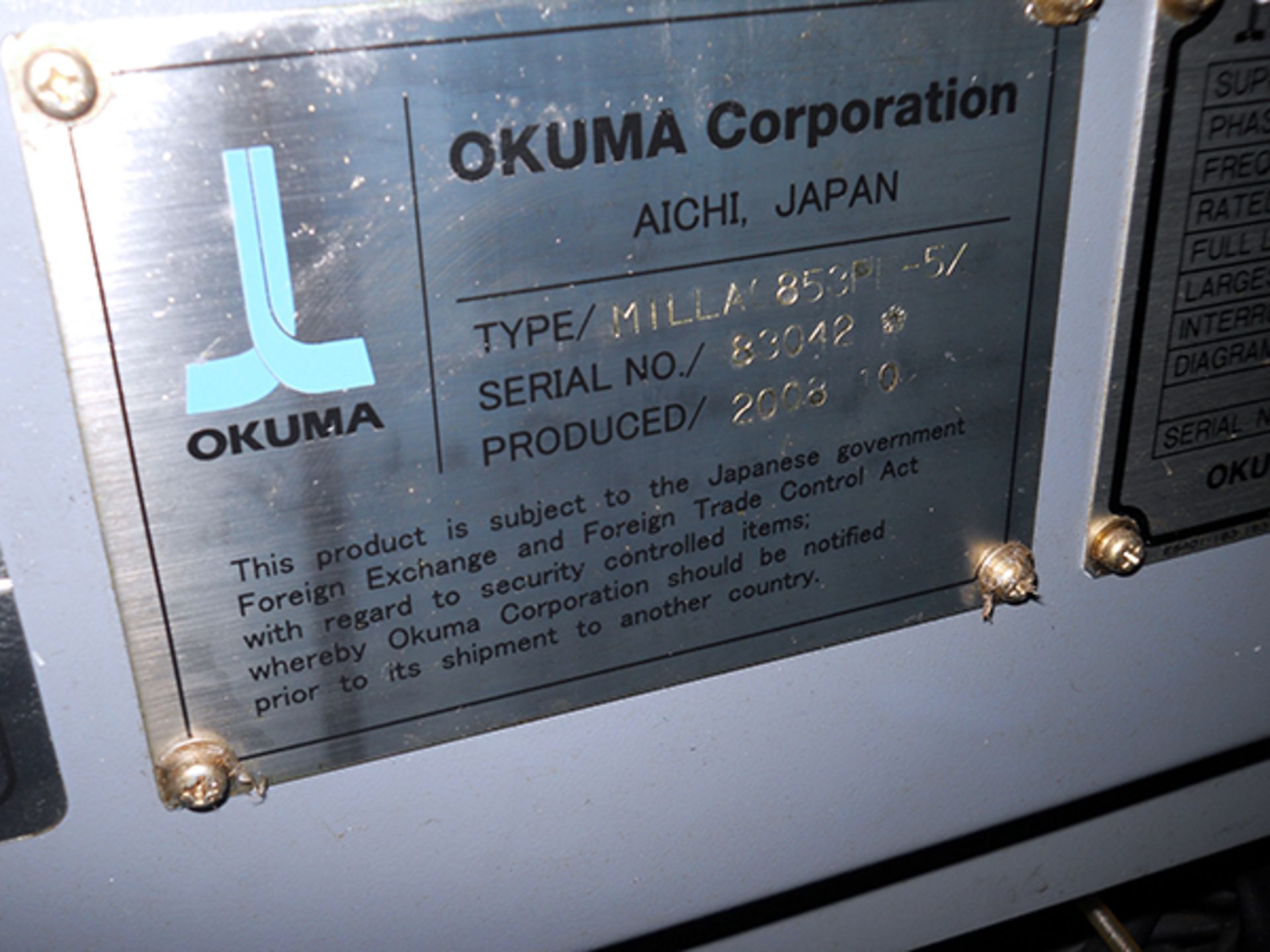 Okuma Millac 853PF-5X 5-Axis Machining Center (2008) - Image 19 of 37