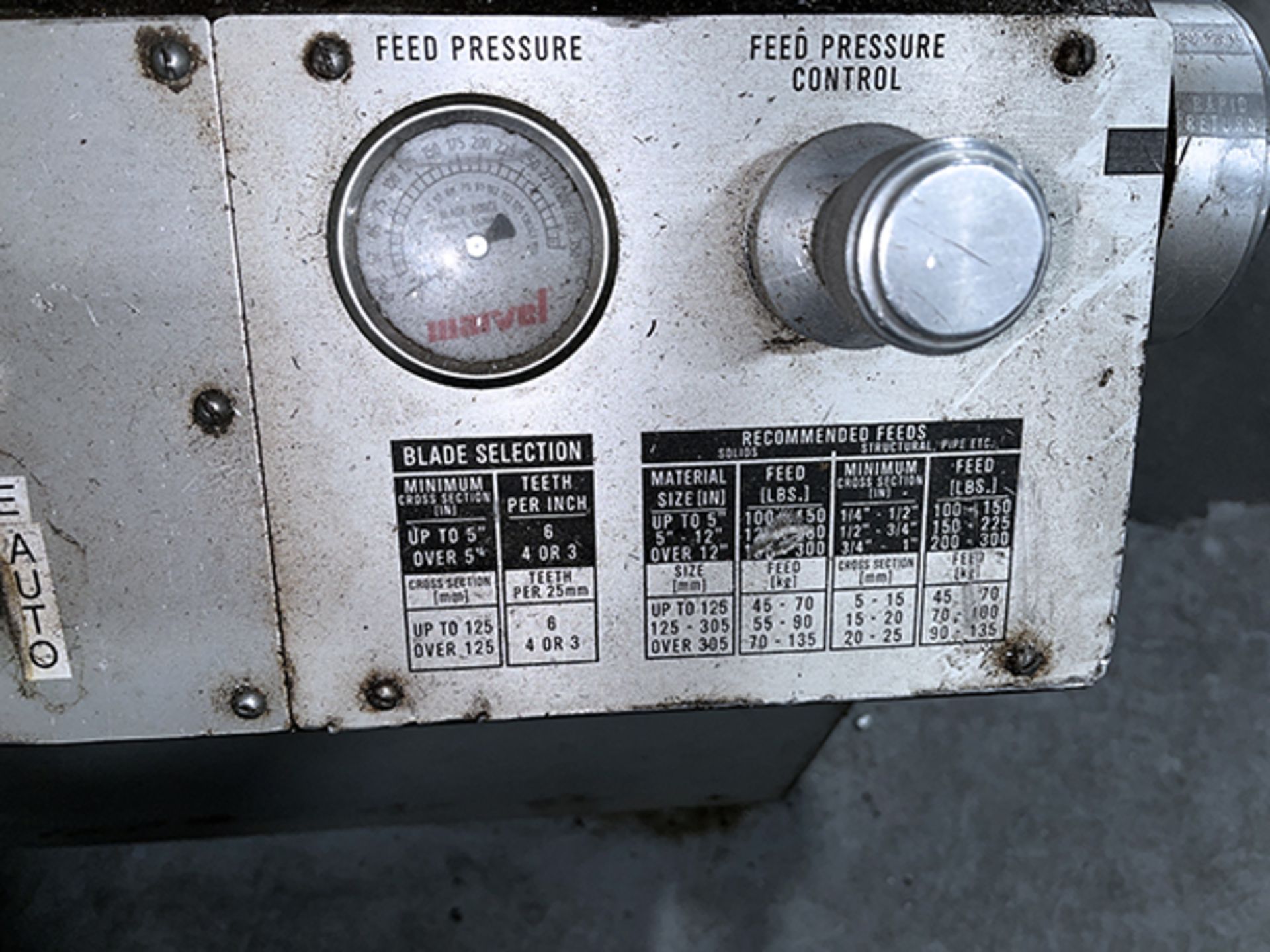 Marvel 81A9 Automatic Vertical Bandsaw - Image 11 of 16