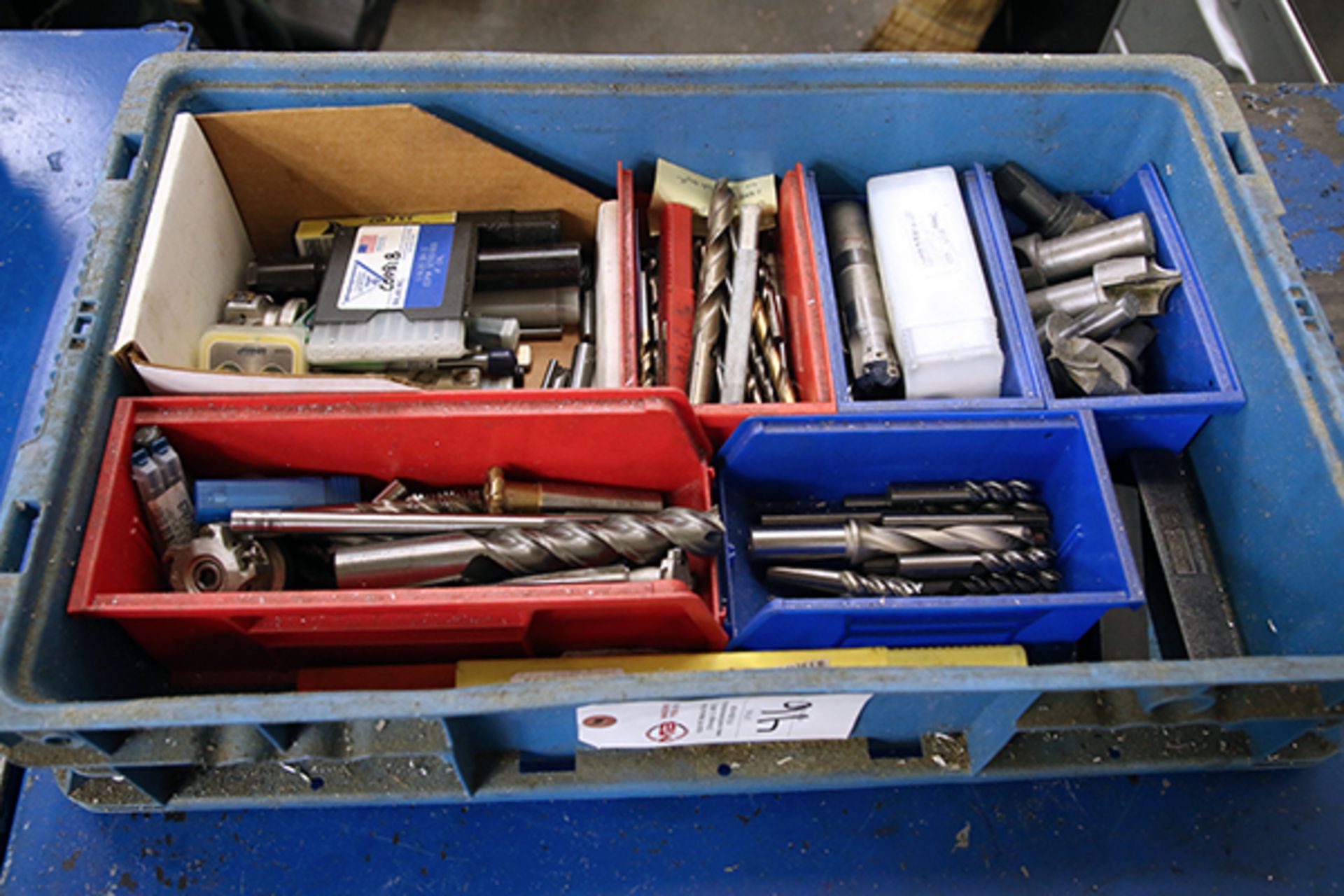 Bin of Misc. Drill Bits and Tools