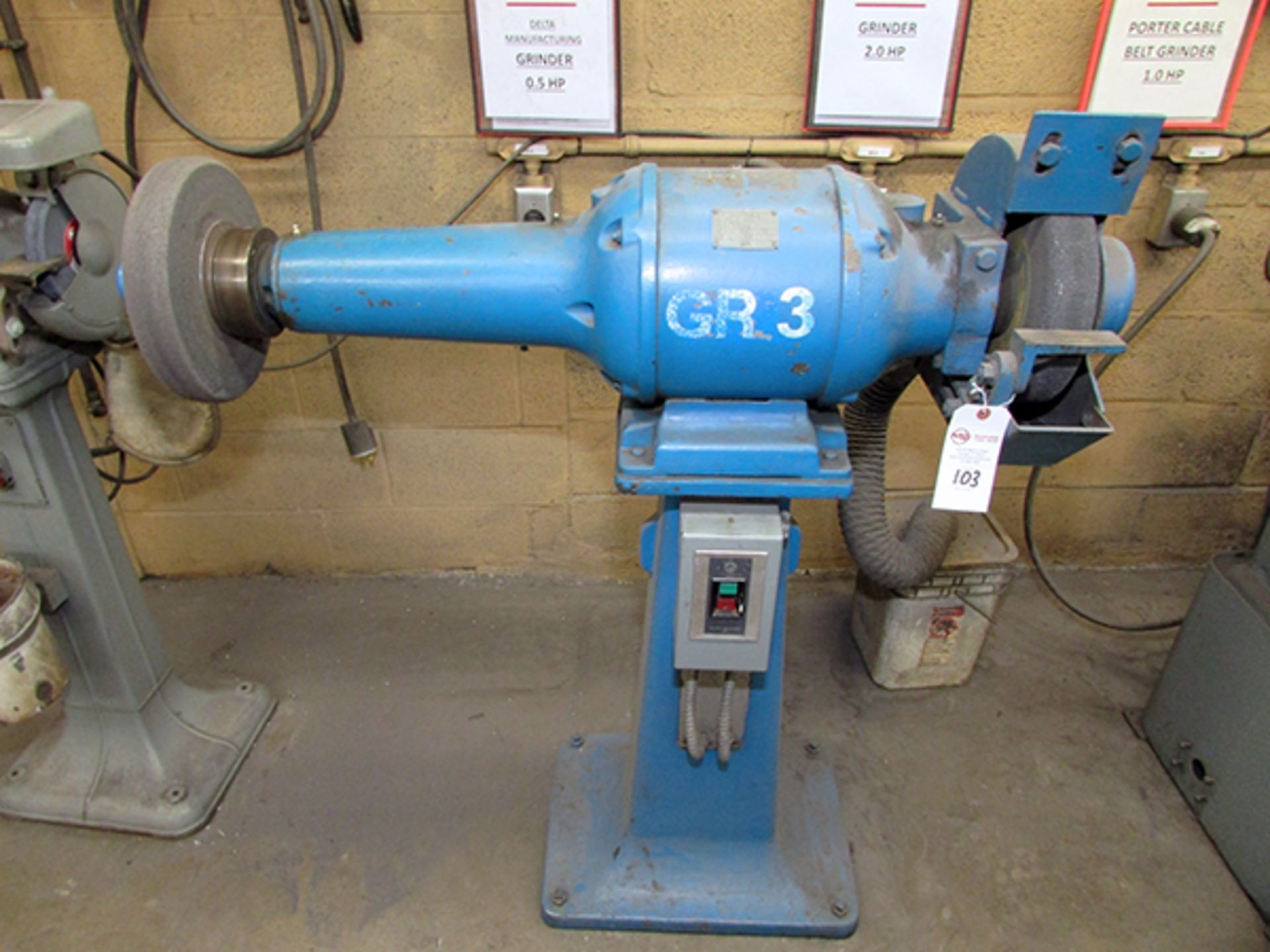 Hisey-Wolf Machine Co. Model S-1 Type 4YU 12" Double End Pedestal Grinder/Buffer - Image 2 of 4