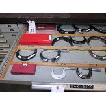 (24) 0-8" Micrometers in 2 Cabinet Drawers