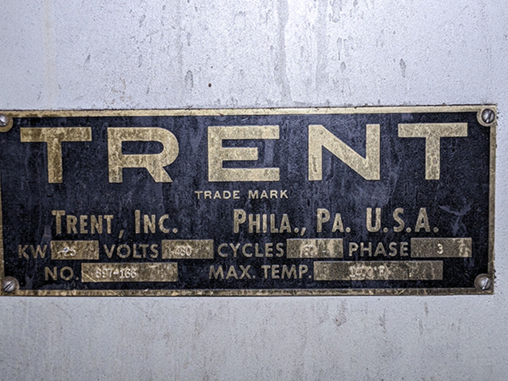 Trent Inc No. 897-166 Electric Furnace - Image 7 of 7