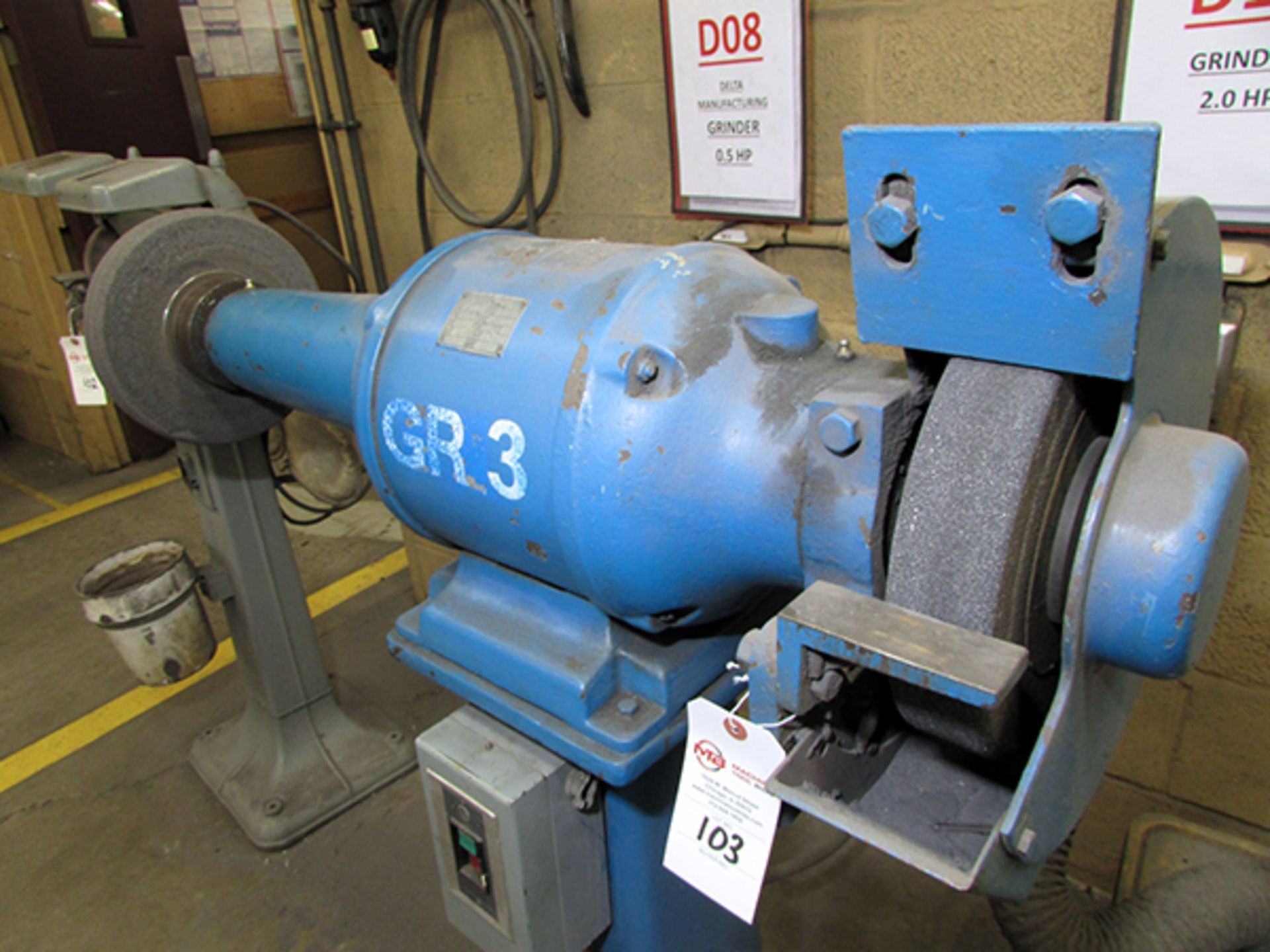 Hisey-Wolf Machine Co. Model S-1 Type 4YU 12" Double End Pedestal Grinder/Buffer - Image 3 of 4