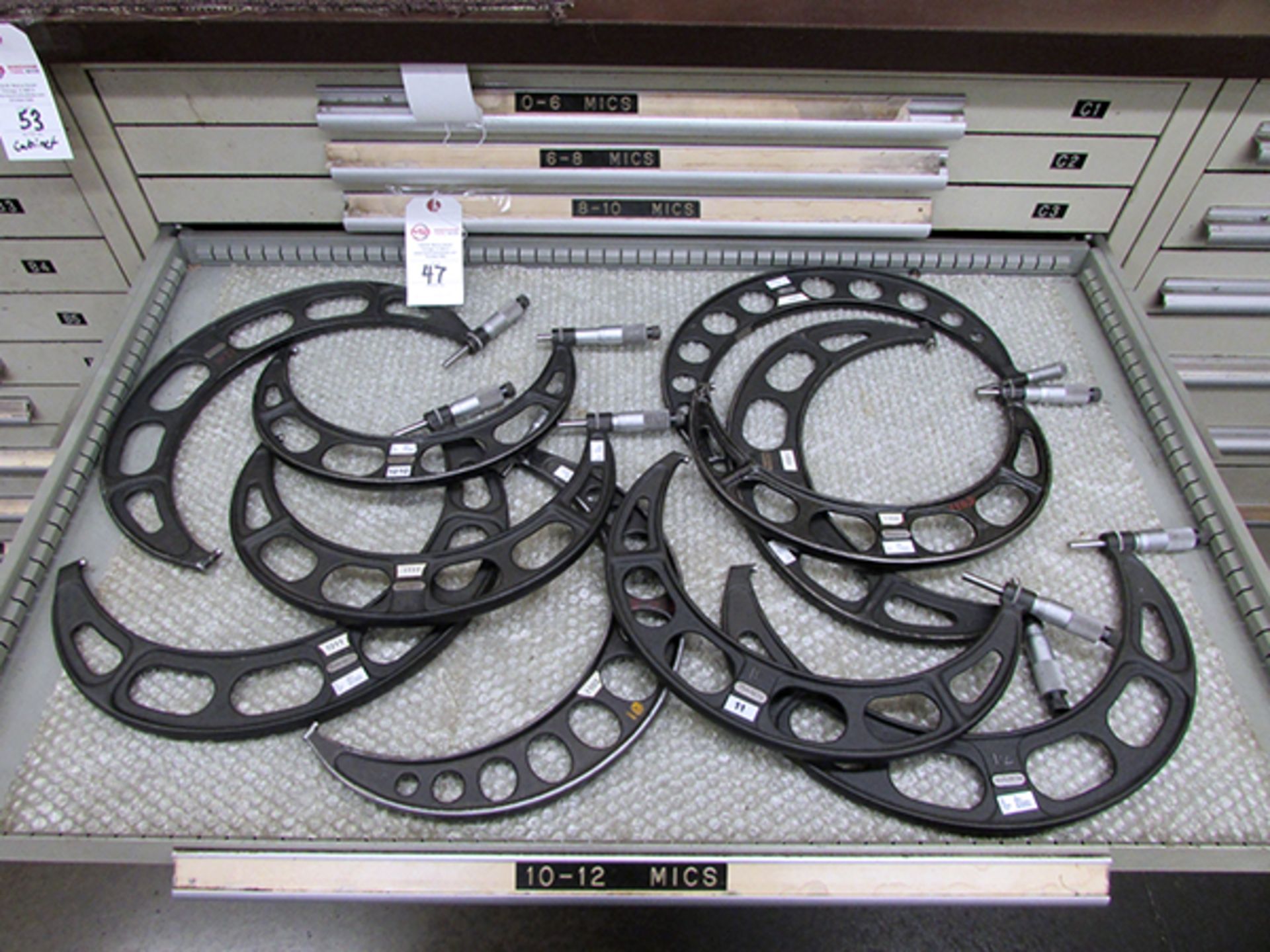 (15) 8"-12" Micrometers in 2 Cabinet Drawers - Image 2 of 2