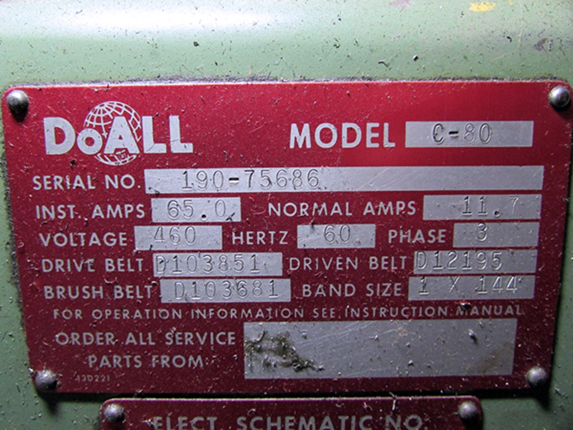 DoAll C-80 12"x16"Automatic Horizontal Bandsaw - Image 11 of 11