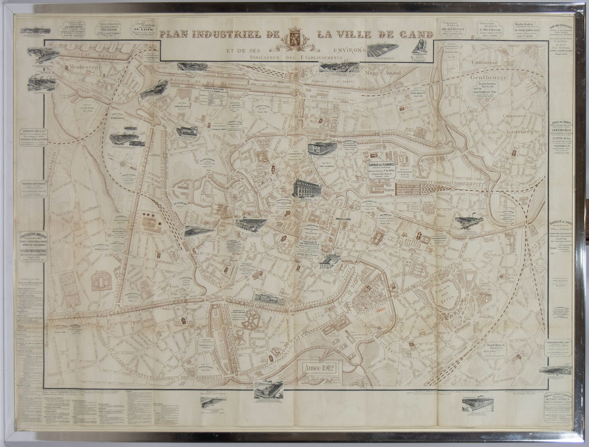 Industrial plan of the city of Ghent and its surroundings, year 1912d. - Bild 2 aus 2