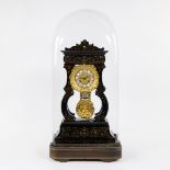 19th century French mantel clock Napoleon III, with gilt bronze and ebonized wood inlaid with boulle