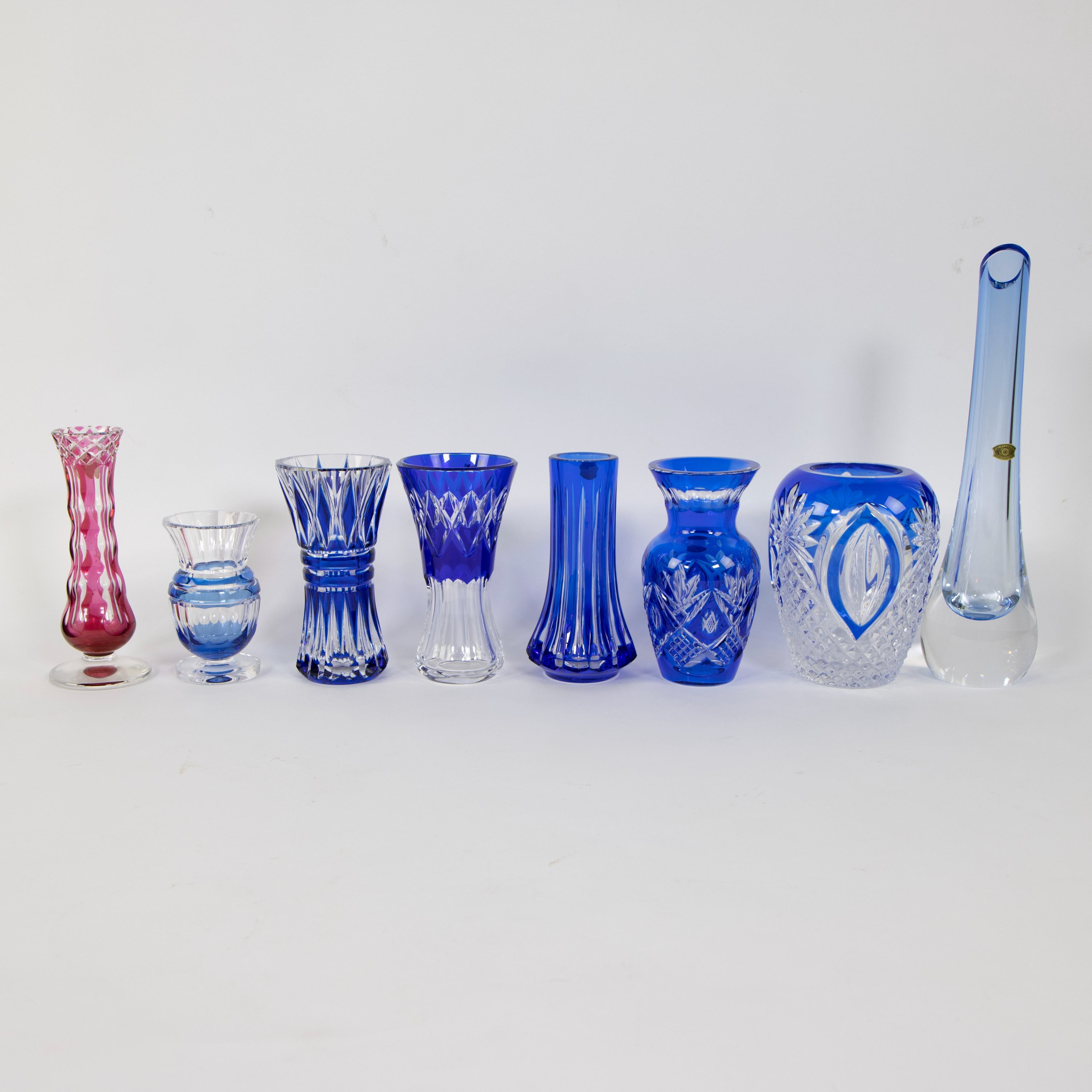 Large collection (8) of crystal vases VAL SAINT LAMBERT - Image 3 of 4