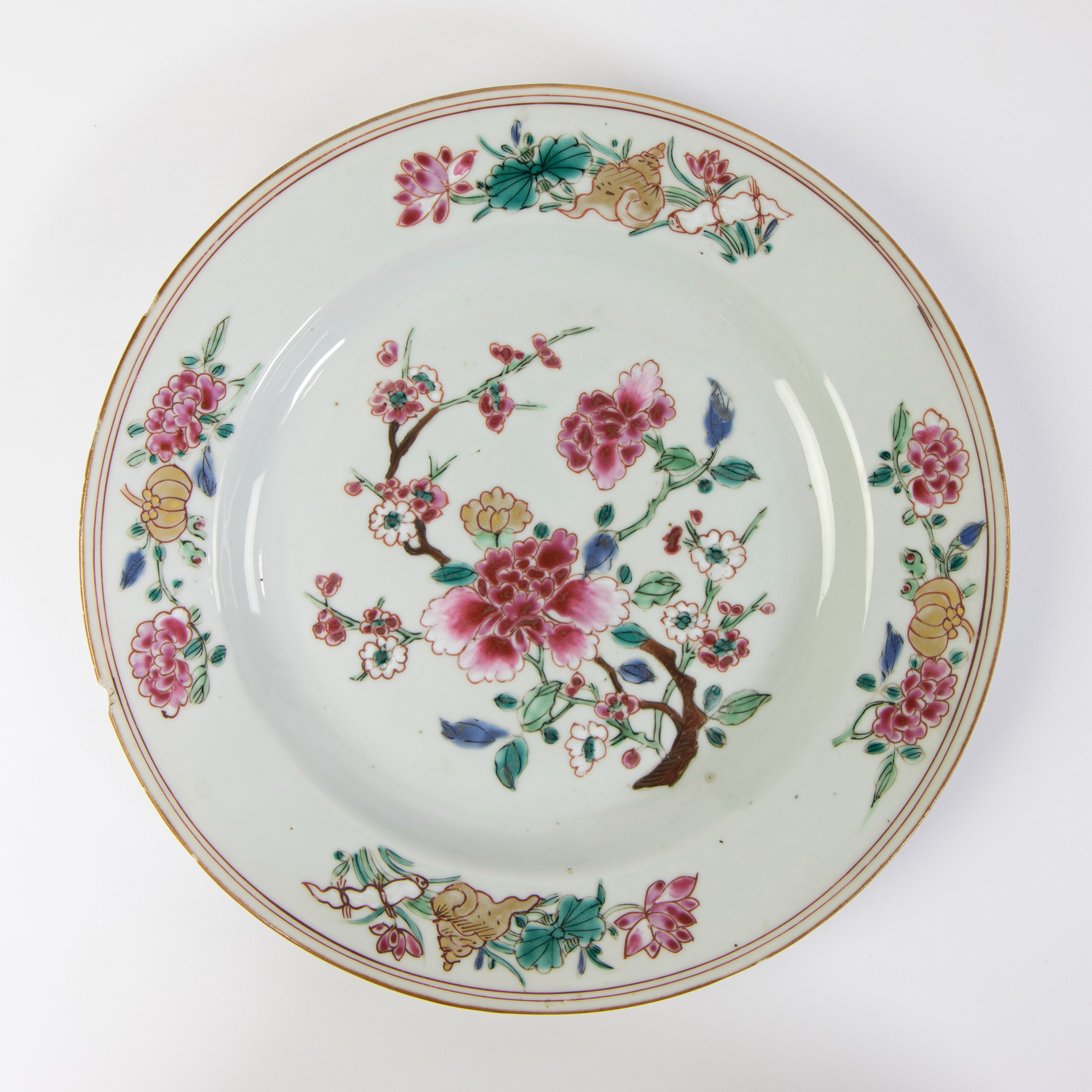 Lot of 5 Chinese famille rose plates, 18th century - Image 6 of 18
