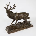 Brown patinated bronze deer