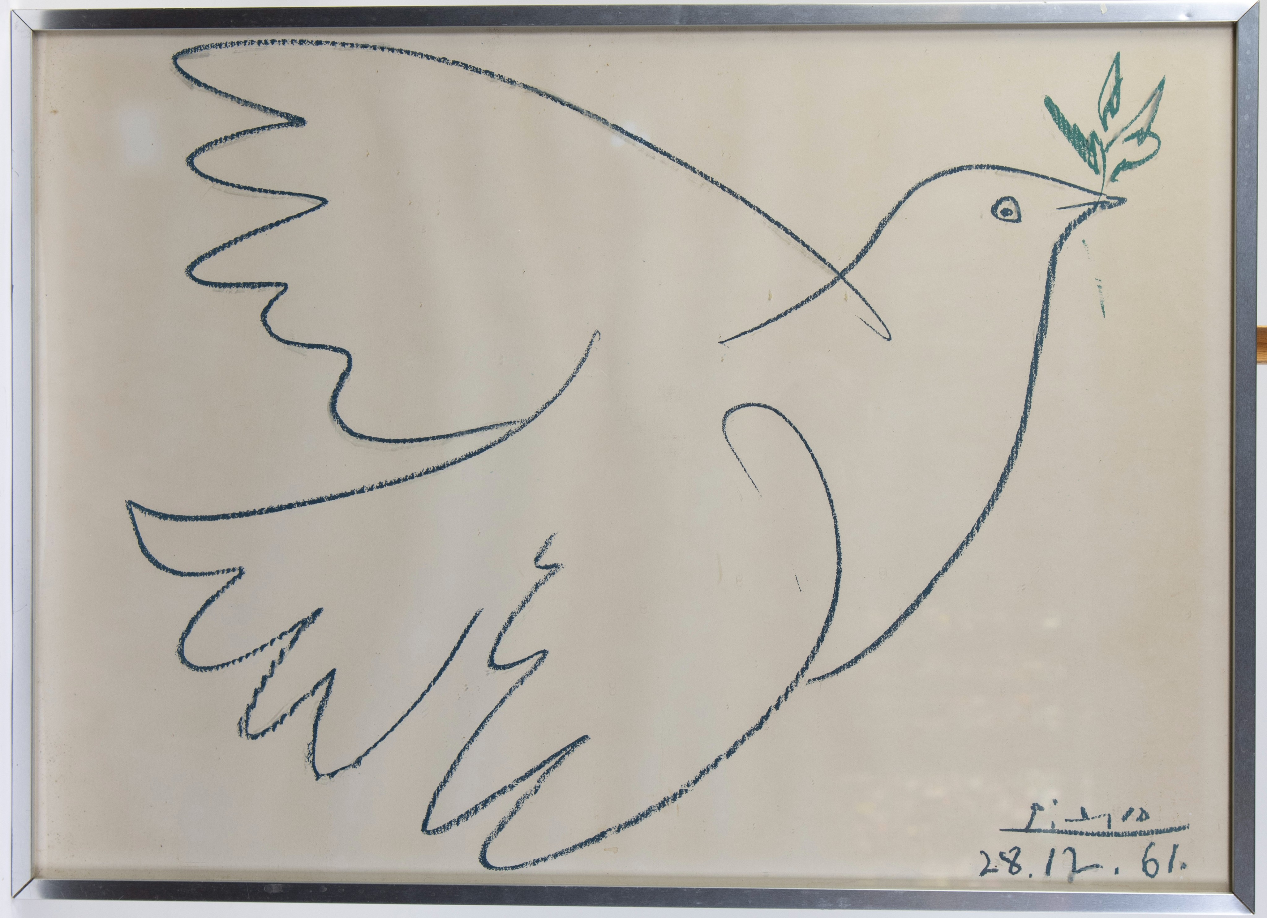 PABLO PICASSO - 'Dove of Peace' - vintage lithograph - signed and plate dated 27.12.61 - Image 2 of 3