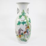 Chinese baluster vase with a decoration of the flower picking garden, Republic period