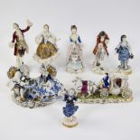 Collection of porcelain figures, marked Volkstedt