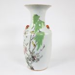 19th century Chinese vase famille rose decor flowers and birds