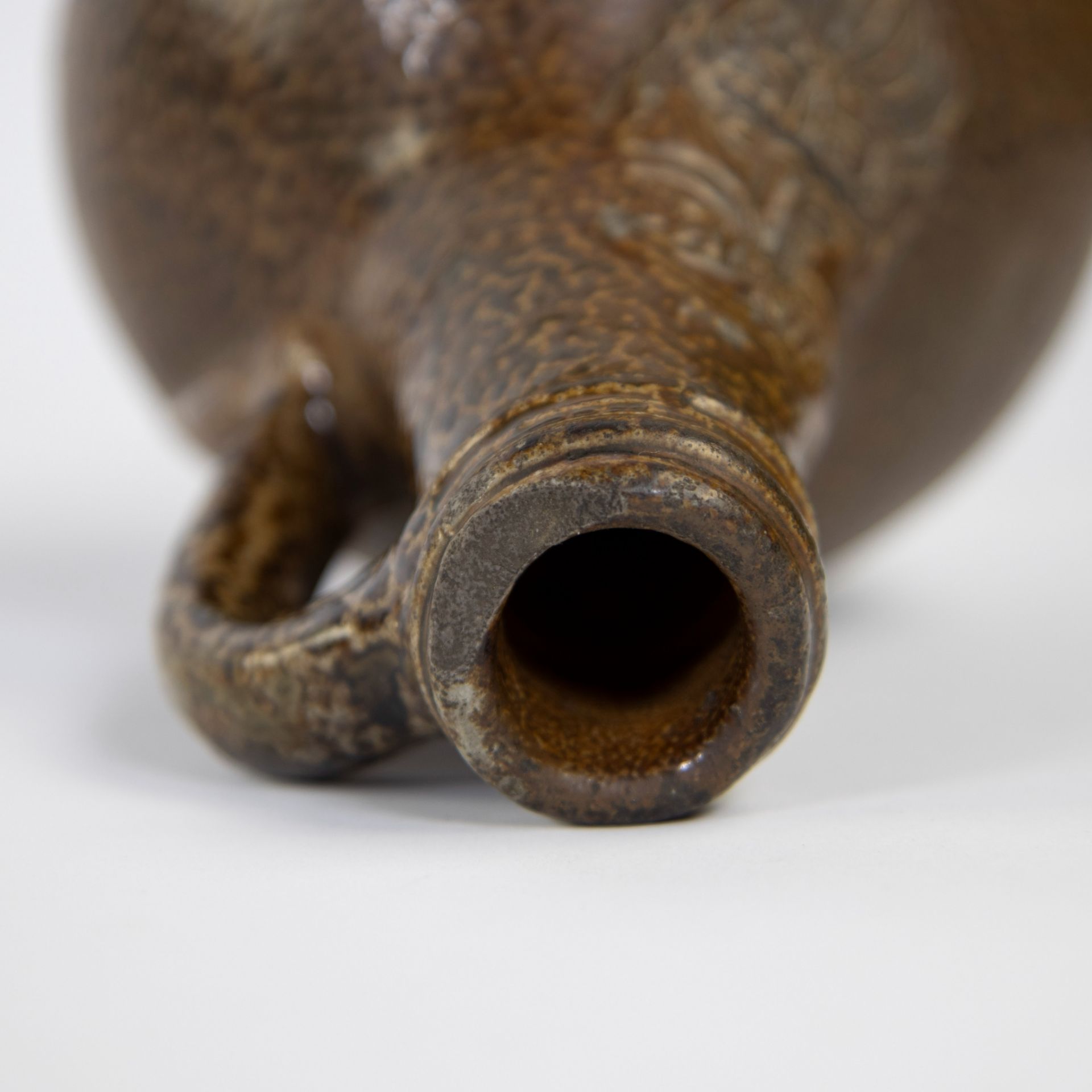 A glazed ceramic bellarmine jar (Bartmannskrug) with bearded face to the neck, German, 17th century - Image 8 of 8