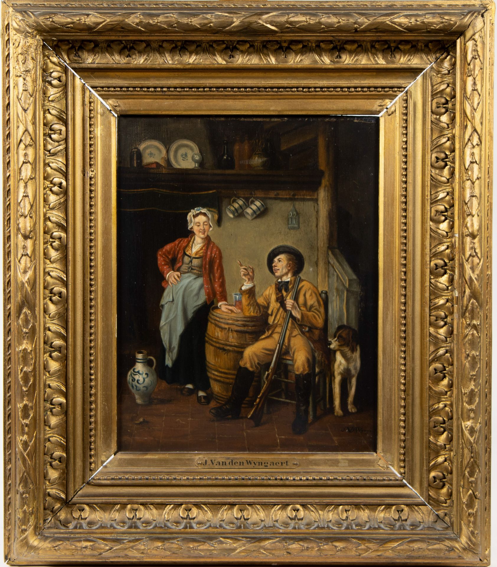 Dutch school 19th century Oil on panel The hunter, signed. - Image 2 of 4