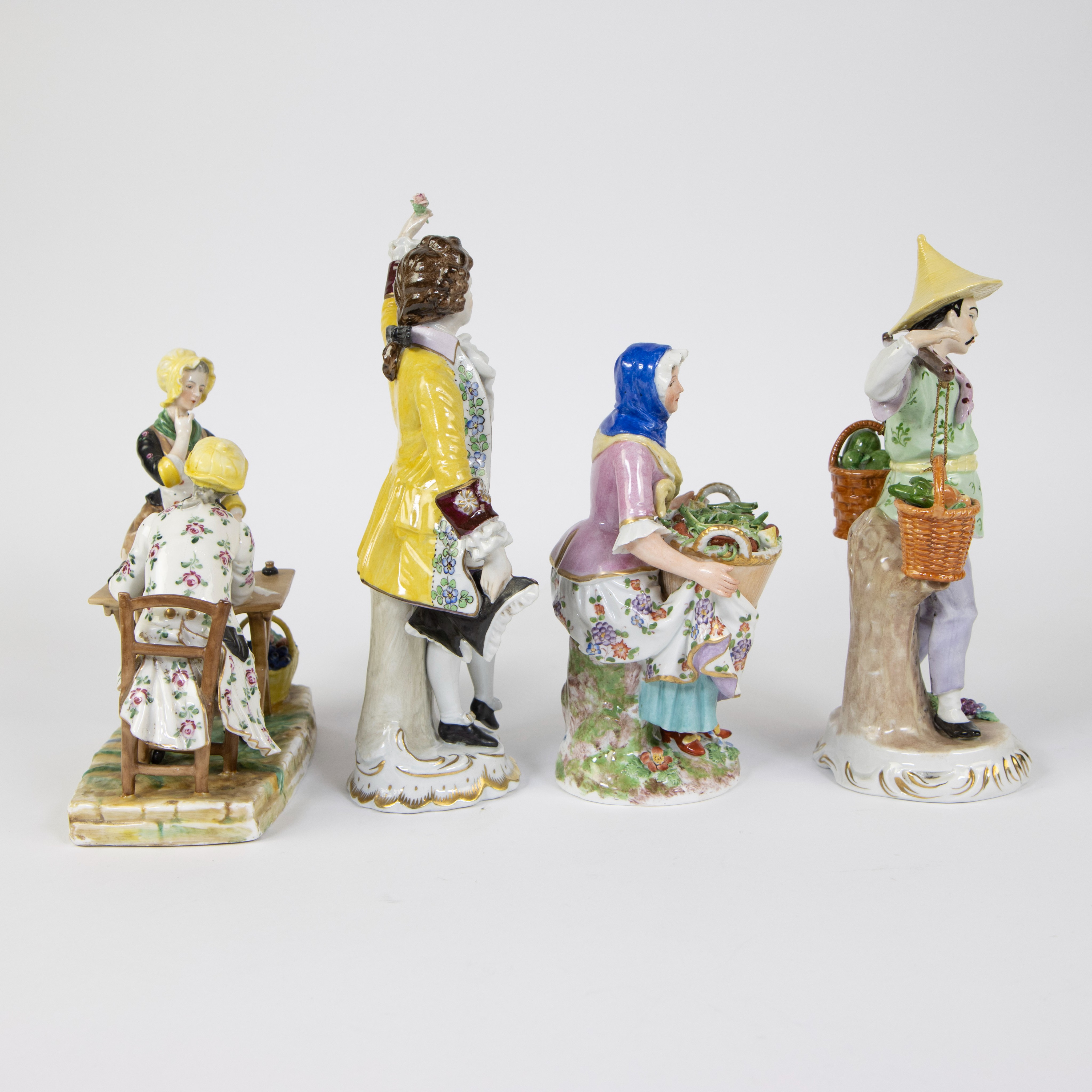 Large collection of porcelain figurines and 2 round lidded boxes (one of which is Sèvres) - Image 5 of 15