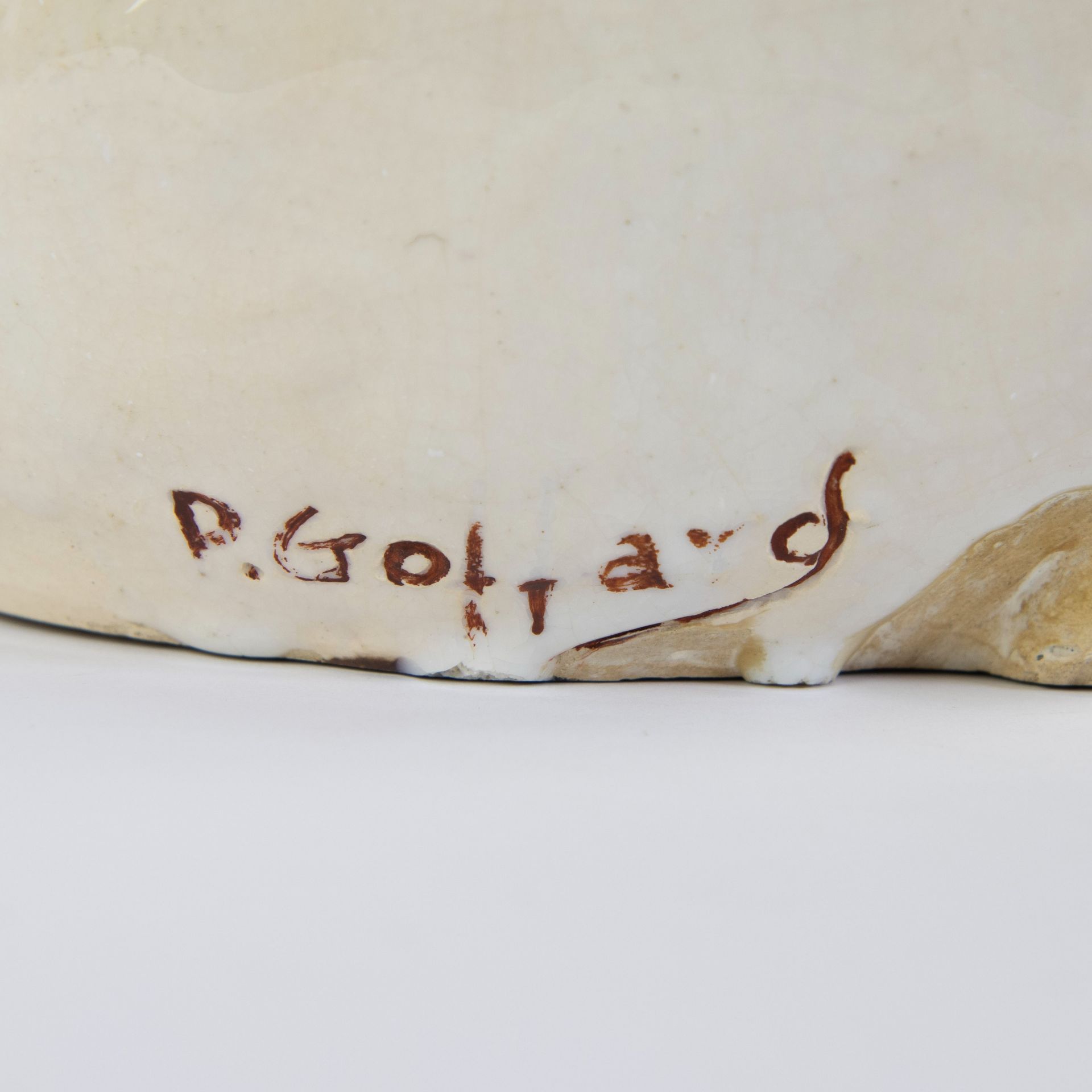 Bear in glazed earthenware signed Goffard - Bild 5 aus 6