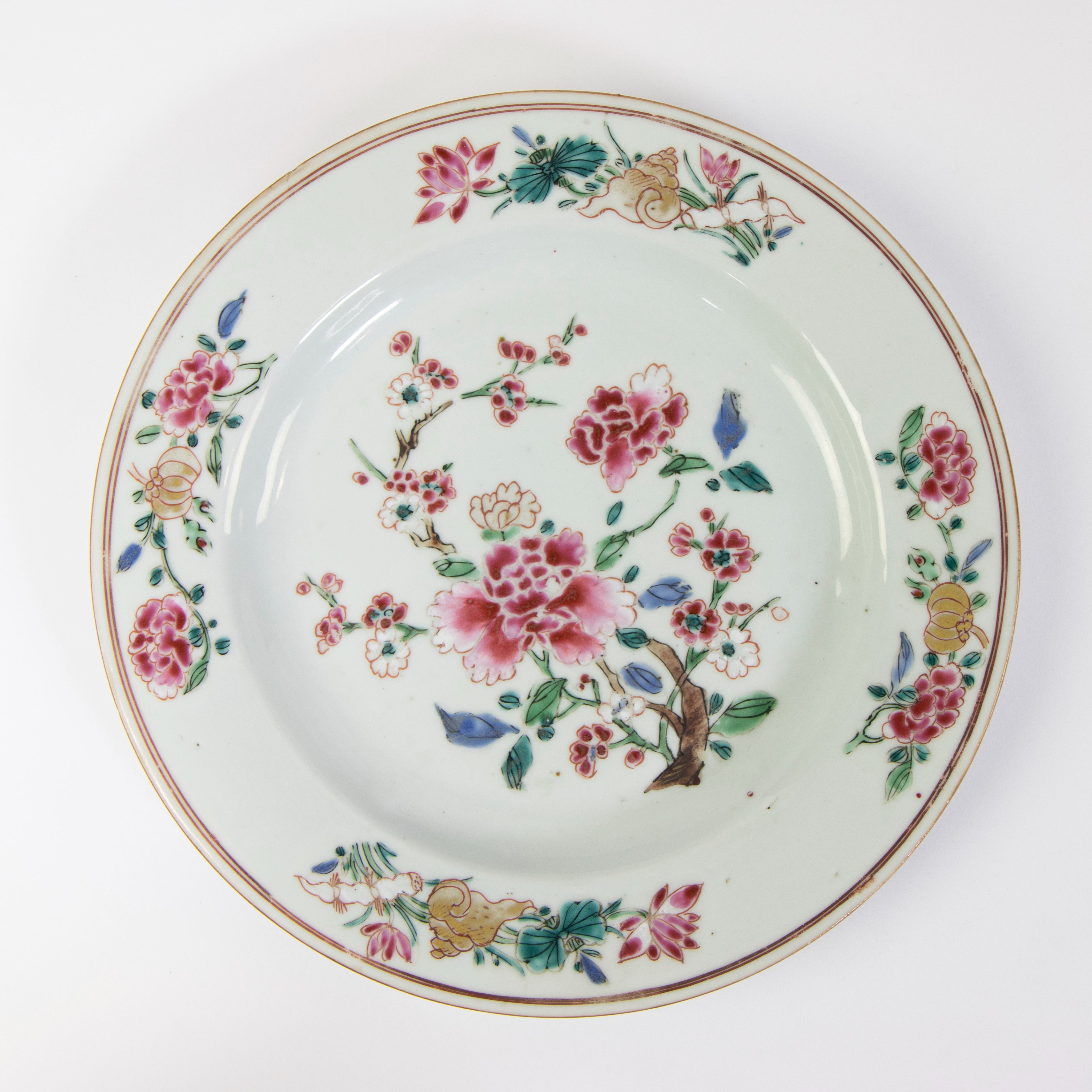Lot of 5 Chinese famille rose plates, 18th century - Image 10 of 18