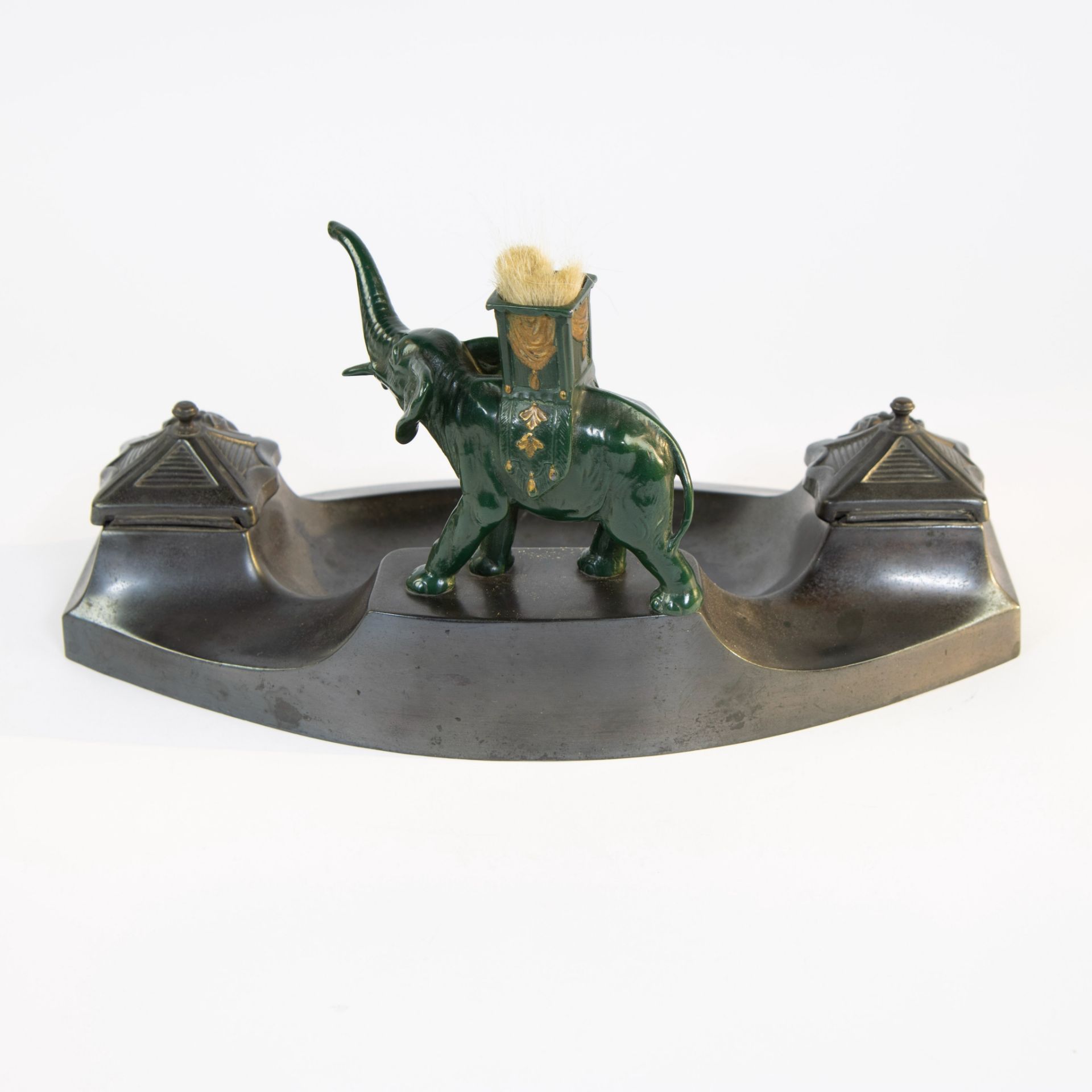 Art Deco inkwell with oriental decor, 1930s - Image 4 of 5