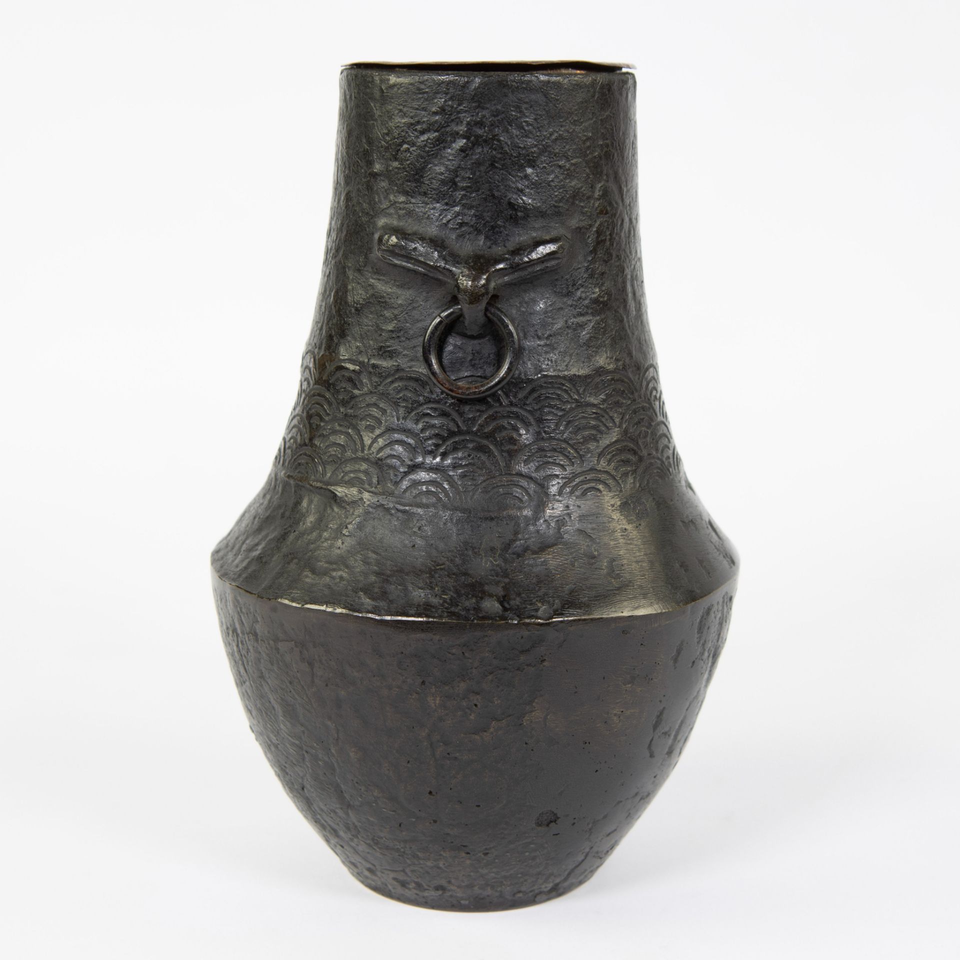 Japanese bronze vase Meiji period - Image 4 of 5