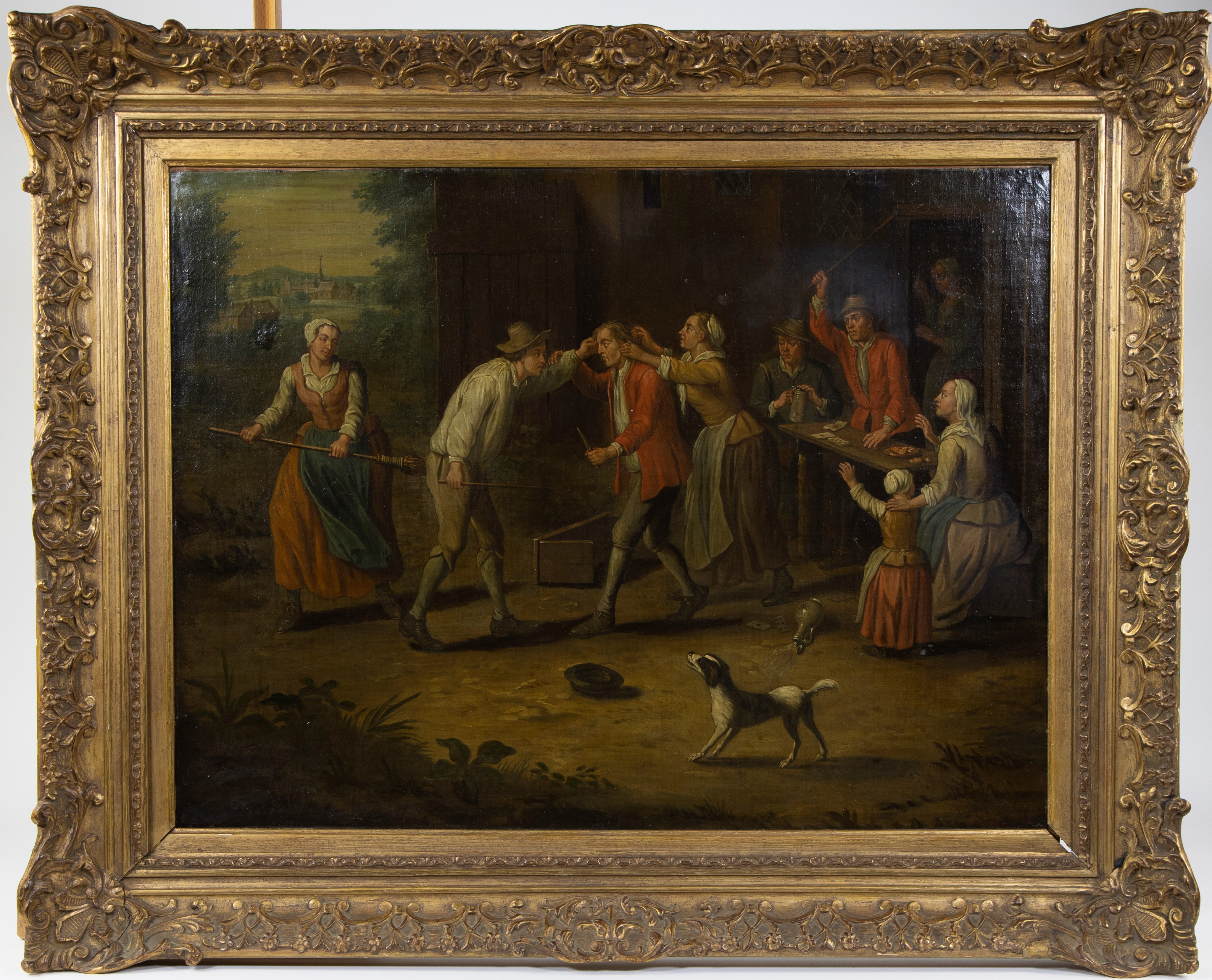 Flemish school 19th century, oil on canvas Village quarrel - Image 2 of 3