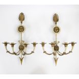 Pair of Italian vintage wall sconces in brass