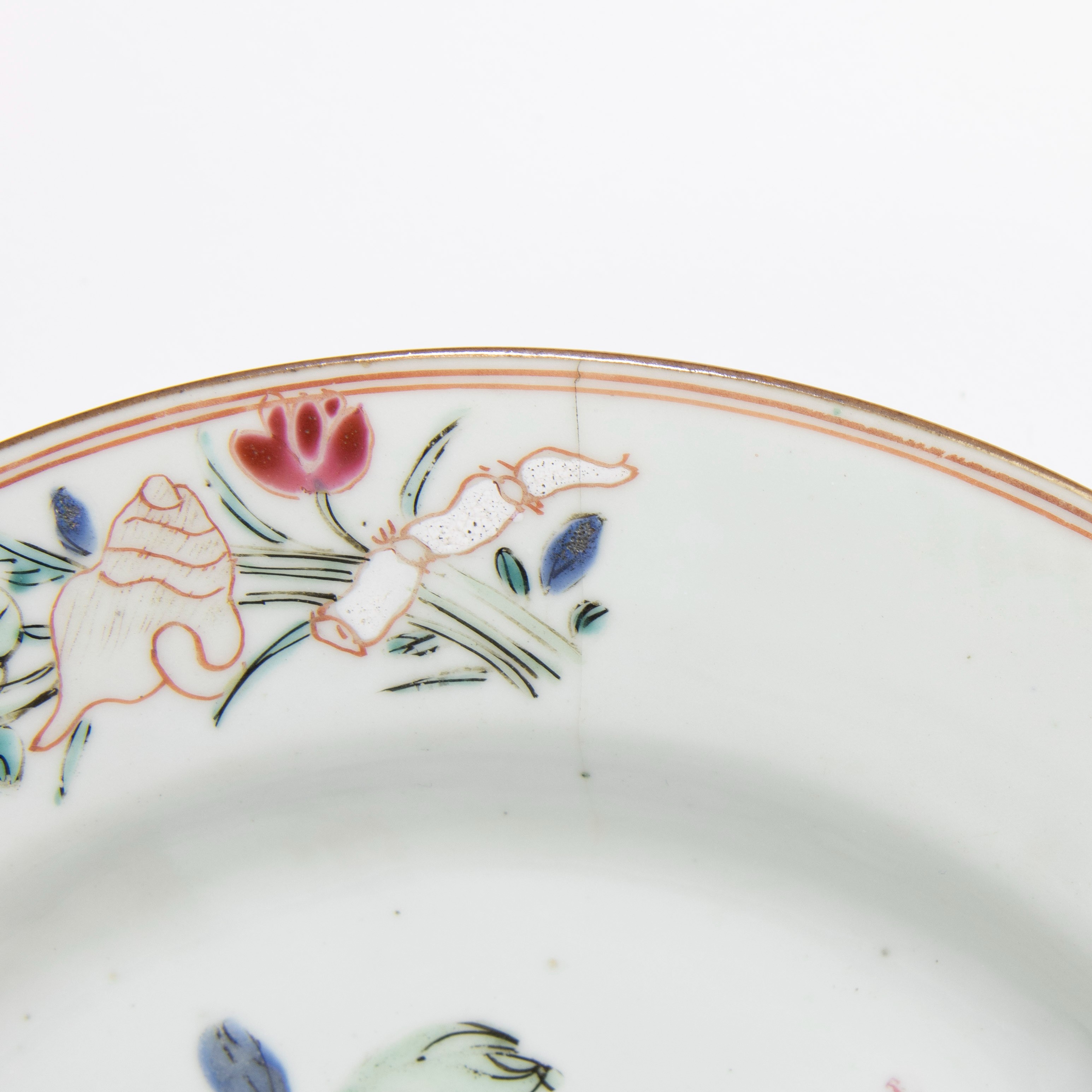 Lot of 5 Chinese famille rose plates, 18th century - Image 13 of 18