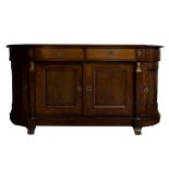 Sideboard with quarter round curved corners in acajou Empire style